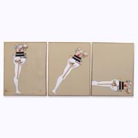 Ernest Trova STUDY , FALLING MAN 1 Triptych Painting, 111W - Sold for $5,120 on 02-21-2026 (Lot 381).jpg